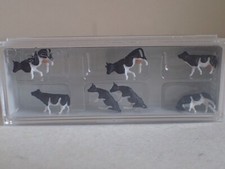 Preiser Tiere Kühe 7 schwarz