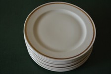 Volkstedt Elfenbein 9 Kleine Teller Kuchenteller weiß mit Goldrand