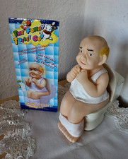 DDR WC Figur Mann auf Toilette Musik Ton Funktion lustig Scherzartikel Bad Deko
