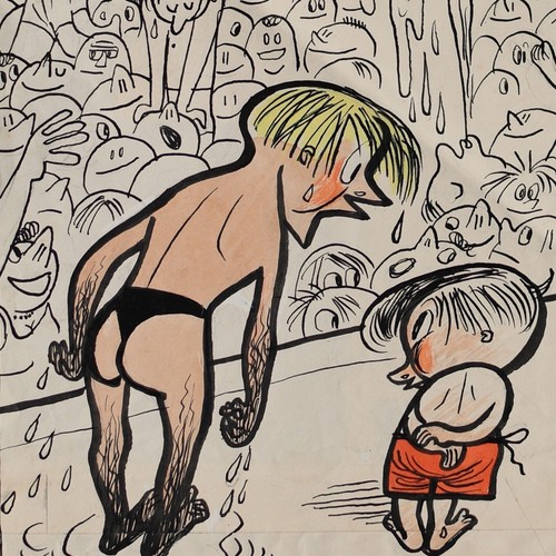 Freibad illustration karikatur - freibad,