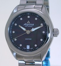 Alpina Geneve Comtesse 34 mm Damenuhr Diamant Perlmutt Edelstahl AL-240MPBD2C6B