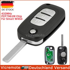 3 Tasten Klapp Funk Schlüssel Reparatursatz Für Smart 453 2014+ 4A-PCF7961M Chip