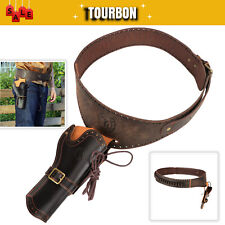 Tourbon Leder Cowboy Drop Leg Gürtel Western Revolver Holster .44 Munition Slot