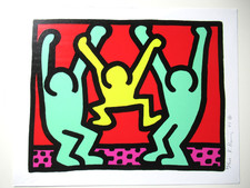 KEITH HARING: Aus Pop Shop, Siebdruck, Original signiert von 1987 mit Expertise