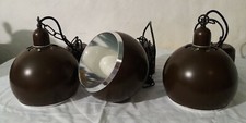 3 Schöne braune Kugellampen Pendelleuchten  ca.70er Jahre Kult