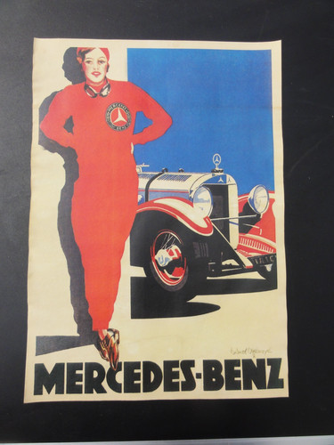 Altes werbeplakat mercedes - ,