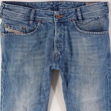Herrens Diesel IAKOP Slim Tapered Baumwolle Blau Jeans W32 L32