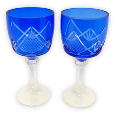 Weinkelch Blau Weinglas 15cm Kelch Glas Wein Geschliffen Römer Gläser Schliff