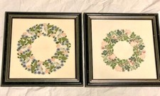 2 x Stickbild Kränze