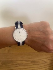 Daniel Wellington DW Uhr Damen Herren Classic Glasgow Blau Weiß Silber Natoarmb