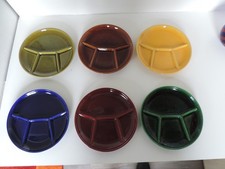 6 Stk. Steuler Fondueteller 20cm Teller Raclette Keramik 60er 70er Jahre Vintage