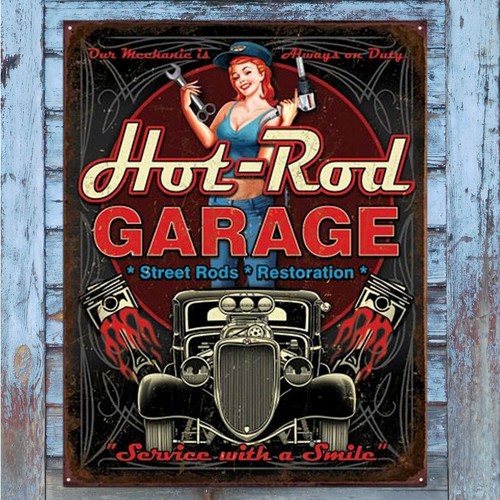 Hotrod schild deko auto - hotrod,