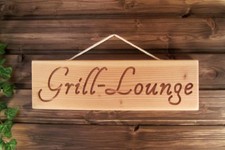 Grill Lounge - Holz Dekoschild
