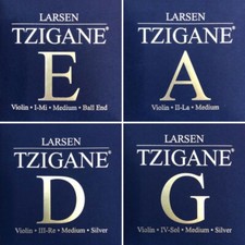 Larsen Tzigane 4/4 Geige Saiten SATZ, E-Karbonstahl-Kugel, Violin strings