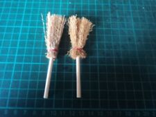 5 x 2 kleine Besen (Holz+Reisig) ca. 10 cm / Hexe / Schneemann / Puppenstube