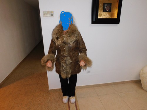 Damen wintermantel leder mit - leder,
