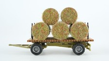 Busch H0 Heuanhänger mit 8 Heuballen Rundballen 