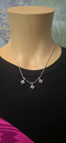 Kette silber blumen - kette,