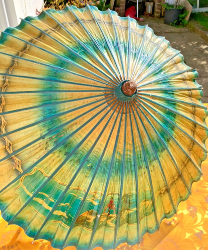 Vintage sonnenschirm türkis - sonnenschirm,