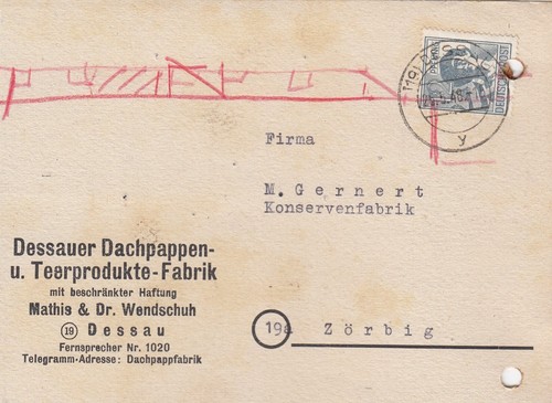 Dessau postkarte 1948 - postkarte,