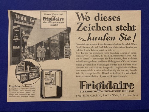 1929 frigidaire ladentisch - frigidaire,