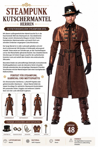 Steampunk kutschermantel - steampunk,