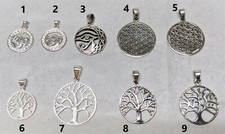 Silberanhänger Auge des Horus / Baum Blume des Lebens / OM / 925 Silber Anhänger