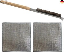 1 Stück Pizzabürste, 2 Stück Reinigungslappen, Pizzaofenbürste, Piz
