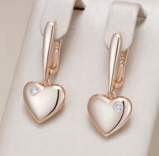 585 Roségold Herz Ohrringe