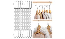 8 STK Kleiderbügel Platzsparend Edelstahl Raumsparbügel Schrank Organizer Haken