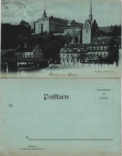 Ansichtskarte gera schloß - ansichtskarte,
