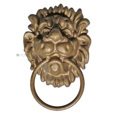 Türklopfer antik Löwenkopf Eisen Ziehklingel 16cm