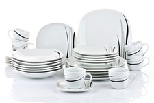 Retsch Arzberg Kombigeschirr COSMOS 30teilig f. 6 Personen Porzellan eckig Dekor