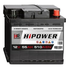 HR 55Ah HiPower Autobatterie 12V 510A/EN ersetzt 36 40 42 44 45 47 48 50 60Ah