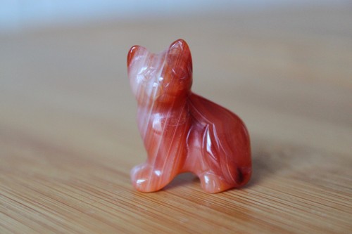 Karneol katze figur - karneol,