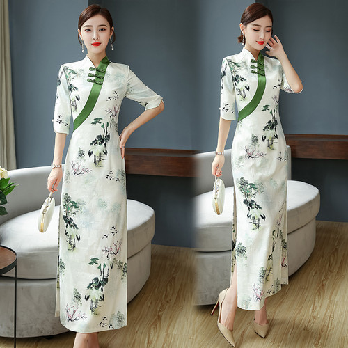 Damen langes cheongsam kleid - damen,