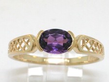 Amethyst Ring 585 Gelbgold 14Kt Gold natürlicher oval facettierter Amethyst