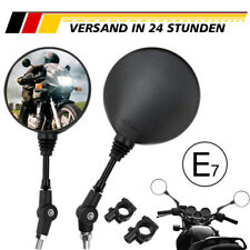 2X Rund Motorrad Spiegel Rückspiegel E-geprüft M10 Universal Motorradspiegel