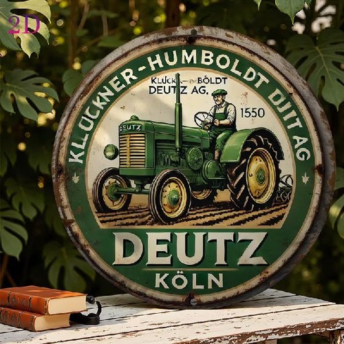 Blechschild rund traktor deutz - blechschild,