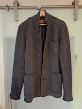 MINIMUM Herren Wolljacke Strickjacke Janker mit Stehkragen Gr. L grau sehr gut