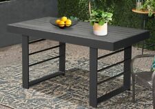 Gartentisch Aluminium Non-Wood Gartenmöbel Esstisch Schwarz/Grau 130x66x66cm