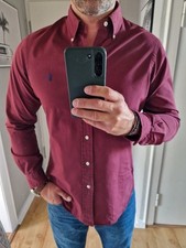 Schönes Hemd von Polo Ralph Lauren Herren bordeaux rot Gr. M