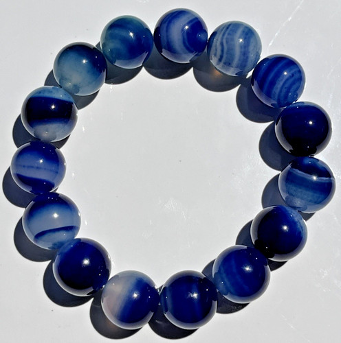 Blau gestreifter achat armband - blau,