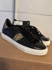 Roberto Cavalli Damen/Luxus Sneakers, Leder, Schwarz, Gr. 40 (fällt wie 41), Neu