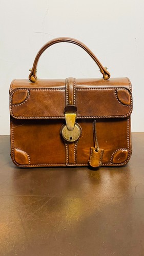 Vintage handtasche leder - handtasche, braun