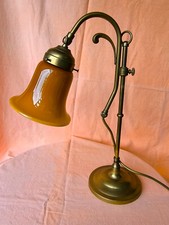  Antike Tischlampe, Glas, braun , Jugendstil, sehr schön