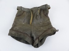 Franz Werner alte kurze Jungen Lederhose Gr. 134 Doppelzip Leder grau kurz (WM)