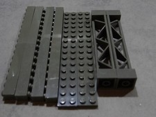 Lego Space Classic 6+2 1x16 Basic Stangen 2x16 Platten altgrau Traverse Ritte