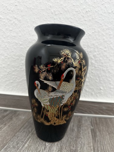 Vintage keramikvase schwarz - vintage,