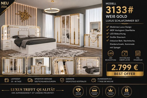 Luxus schlafzimmer set - luxus, weiß